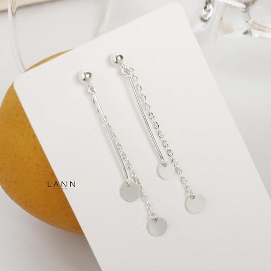 Khuyên Dot Dây Xích Gắn 2 Hình Tròn Dẹt S925 LANN