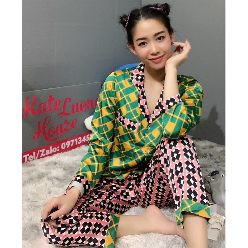 3.4 KLHSTORE2018 bộ ngủ pijama satin lập phương 4