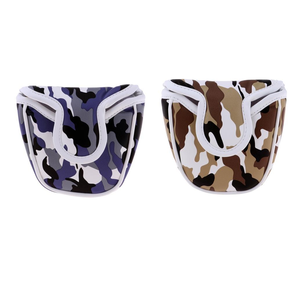 2Pcs Replacement Golf Mallet Putter Head Cover Headcover With Magnetic Closure