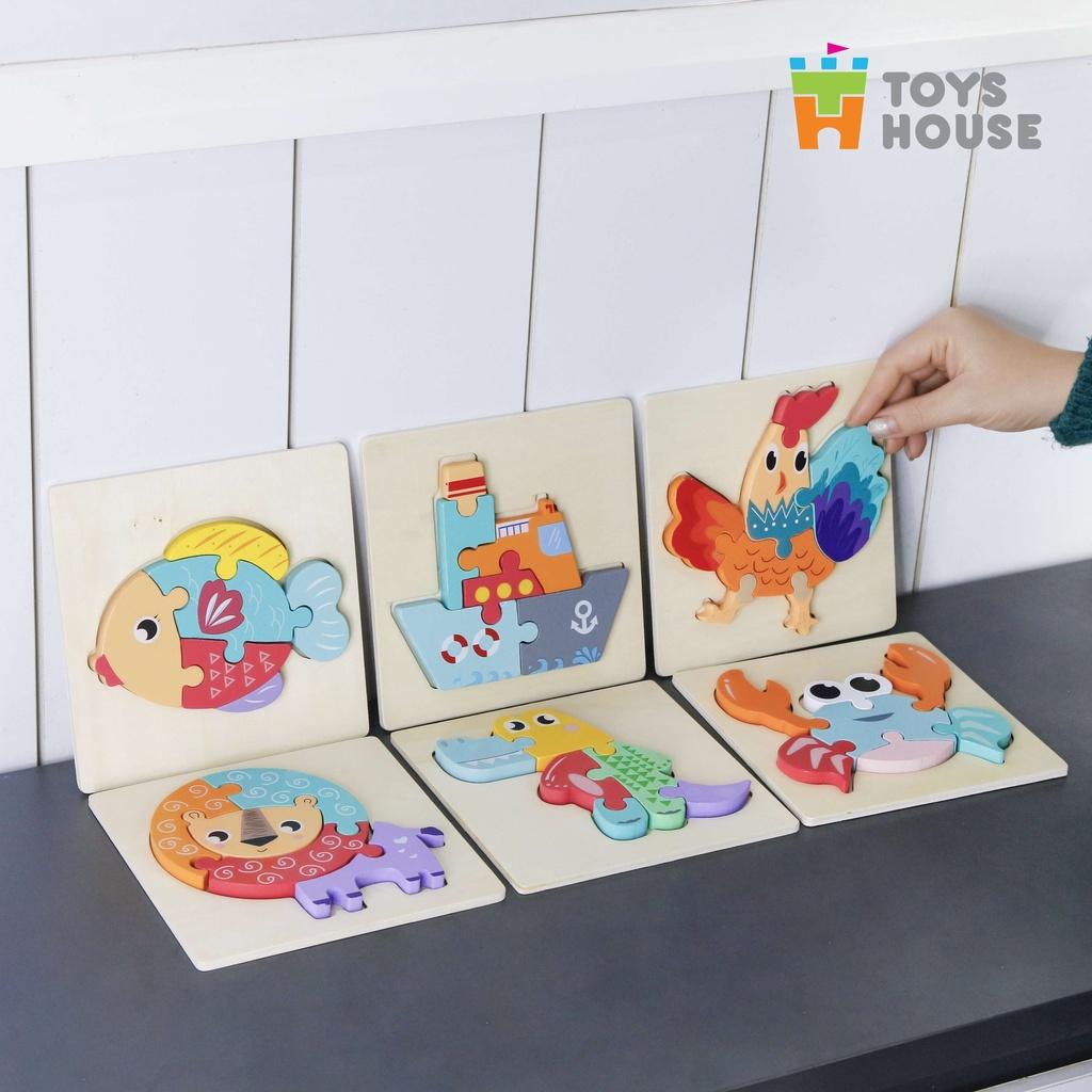 Đồ chơi ghép hình gỗ 3D thông minh Toyshouse - cho bé từ 6 tháng tuổi - hàng chính hãng