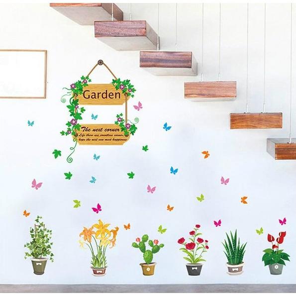 DECAL DÁN TƯỜNG TRANG TRÍ chi tiết KHU VƯỜN SẮC MÀU GARDEN