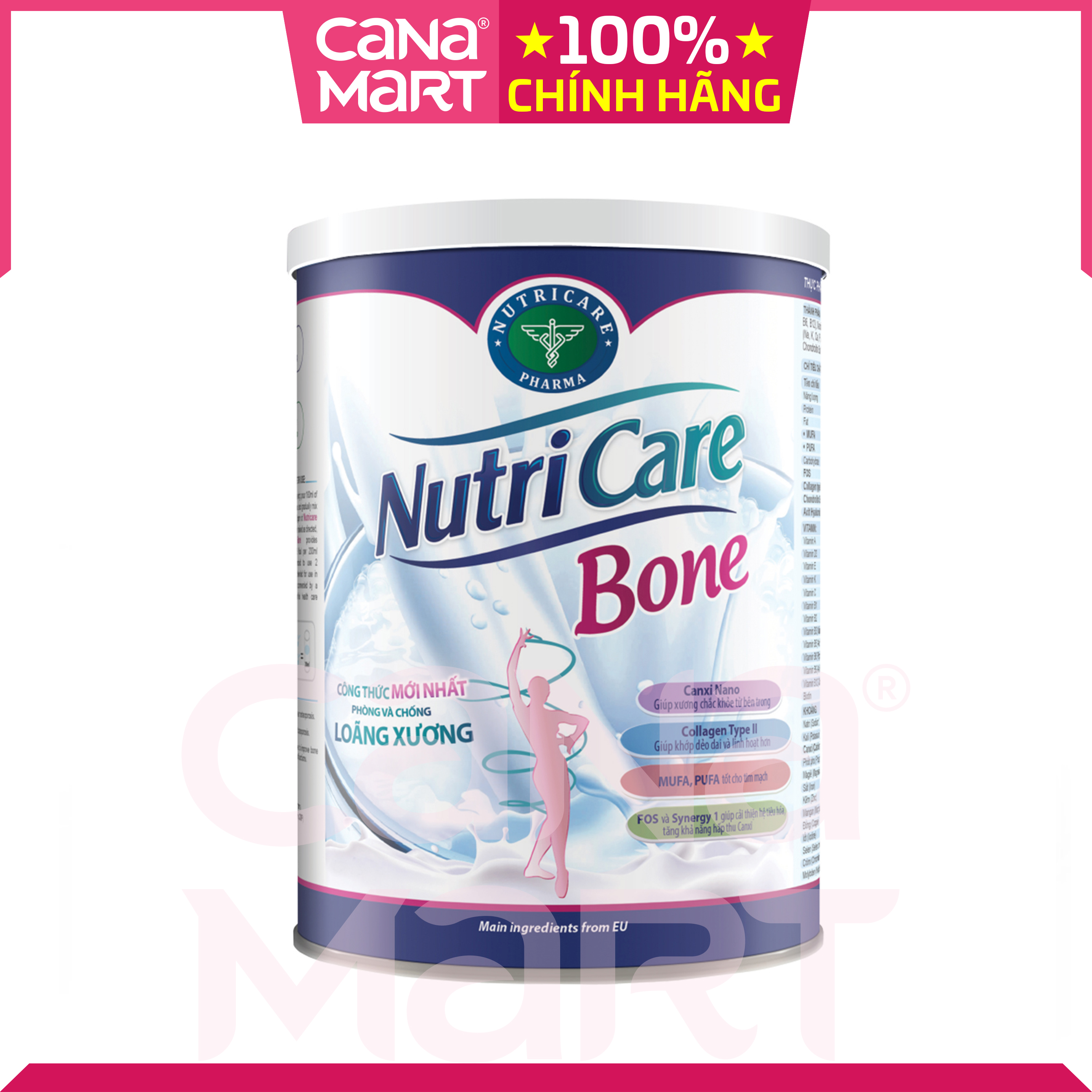 Sữa bột Nutricare Bone phòng chống loãng xương sụn khớp cho người lớn tuổi (900g)