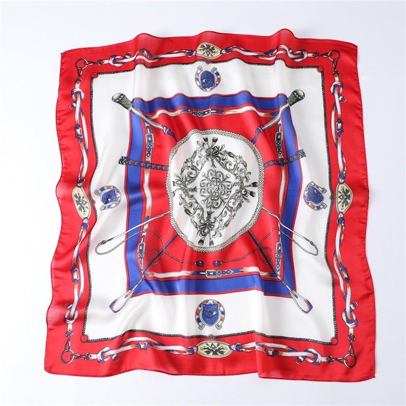 Khăn turban lụa vuông quấn áo size 70x70cm Khăn bandana quấn áo