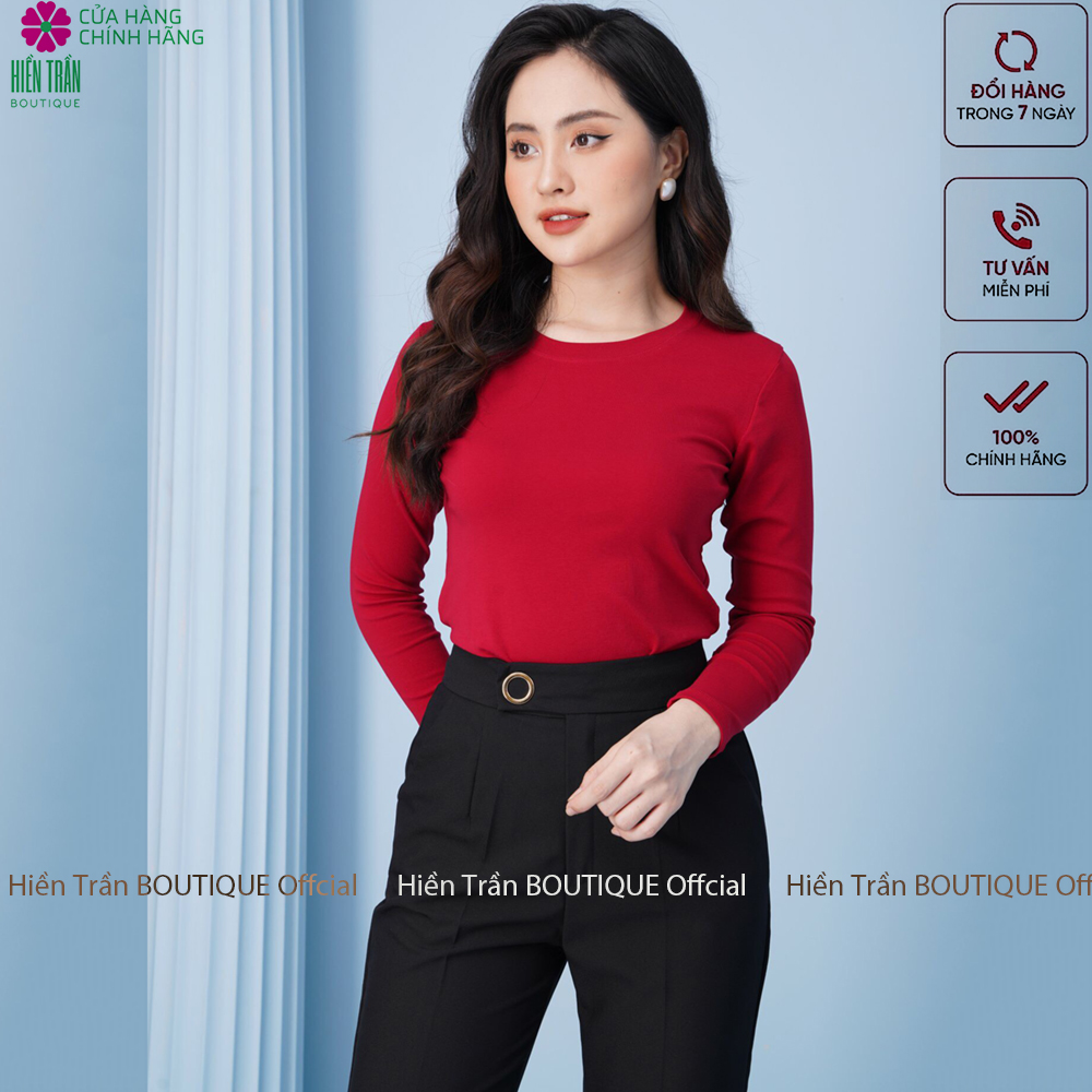 Quần baggy nữ Hiền Trần BOUTIQUE đai tròn đẹp cúc bấm đồ công sở form dáng chuẩn chất vải cao cấp