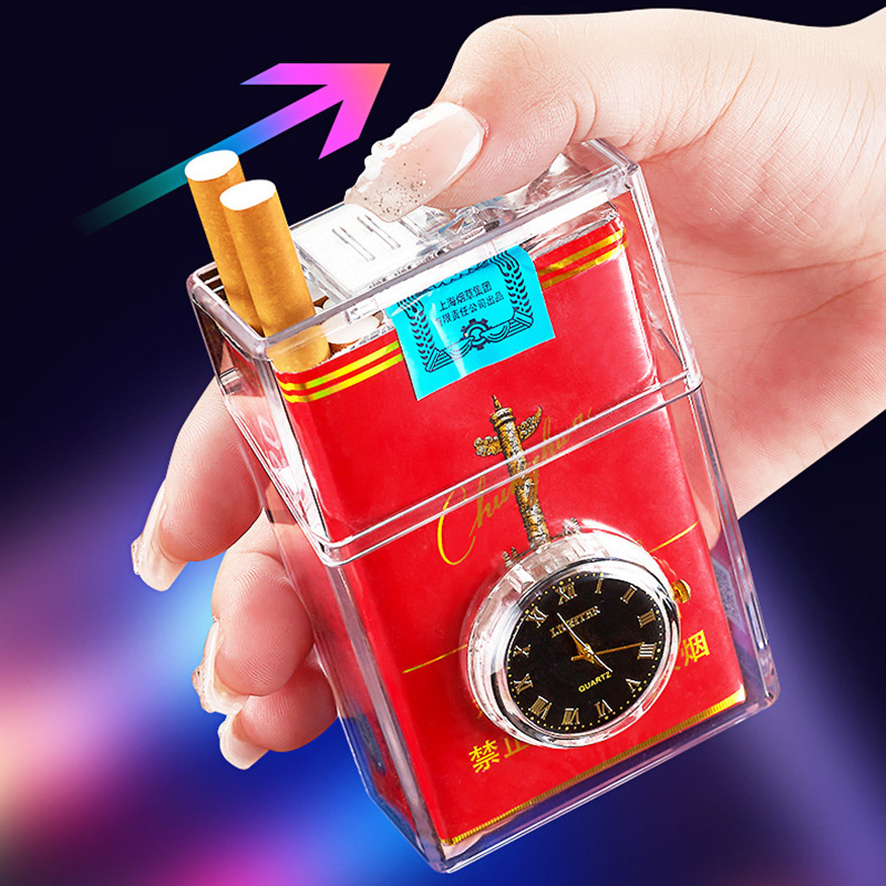 Hộp Đựng Thuốc 20 Điếu Có Đồng Hồ Trong Suốt