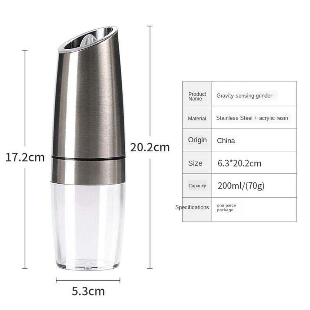 Electric Gravity Pepper Grinder Pepper Mill Salt Mill Black