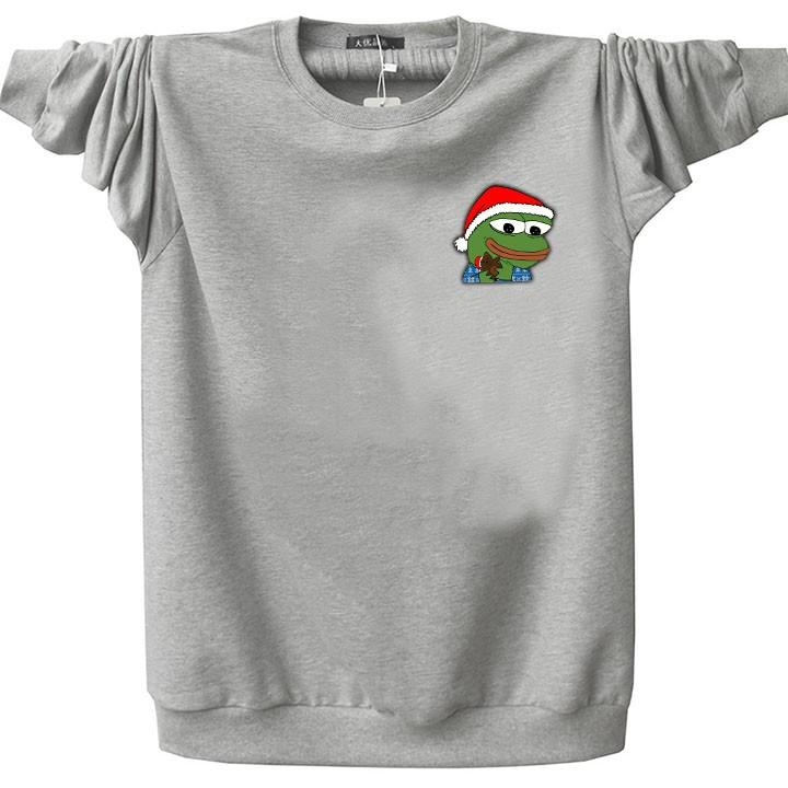 Áo tay dài sweater unisex nam nữ Ếch PEPE xmas siêu độc - Hàng chất da cá dày mịn co giãn 4 chiều cao cấp TD3