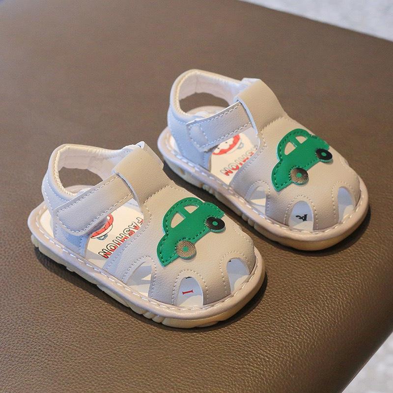Sandal ,Dép Rọ Cao Su Siêu Mềm Cho Bé In Hình Ô Tô Ngộ Nghĩnh Quai Dán Phía Sau Vô Cùng Tiện Lợi - 048