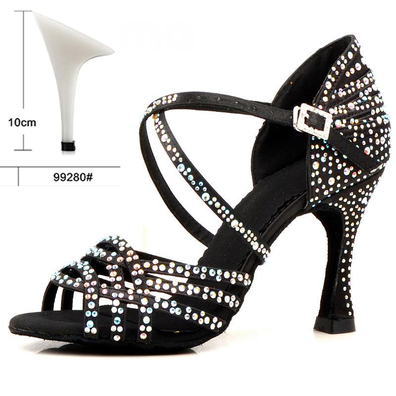 Phụ Nữ Nhảy Latin Giày Ren Đế Mềm Salsa Giày Khiêu Vũ Giày Xăng Đan Nữ Cưới Quàng Nam Gót 7.5 Cm Color: skin heel 9CM Shoe Size: 3.5