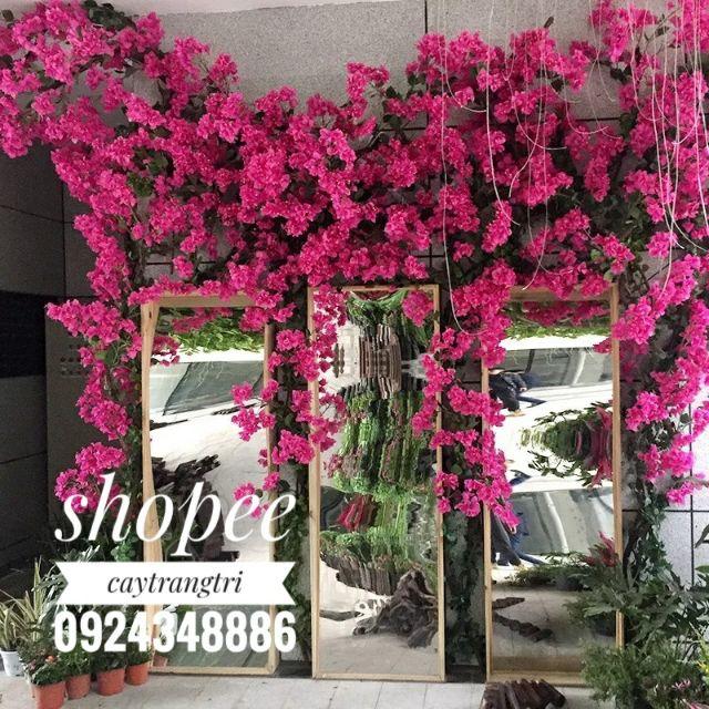 Cành Hoa Giấy Giả Trang Trí hoặc Làm Cây Giả Dài 1m