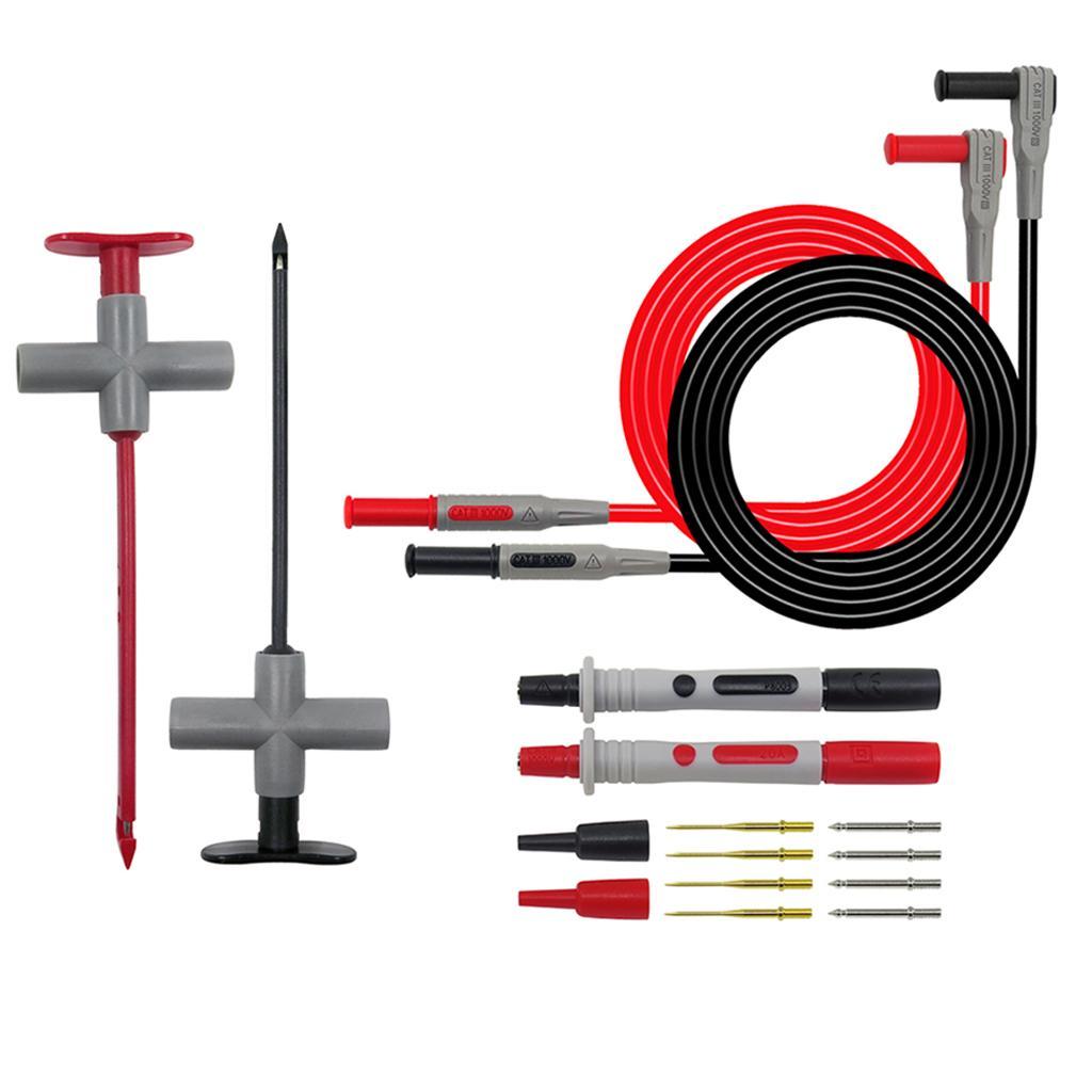 Electrical Multimeter Test Leads Set with Alligator Clips, Test Hook, Test Probes, Professional Kit Set