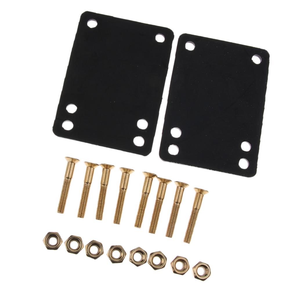 2pcs 3mm Riser Pads + 8 Sets 29mm Screws Skateboard Longboard Hardware Sets