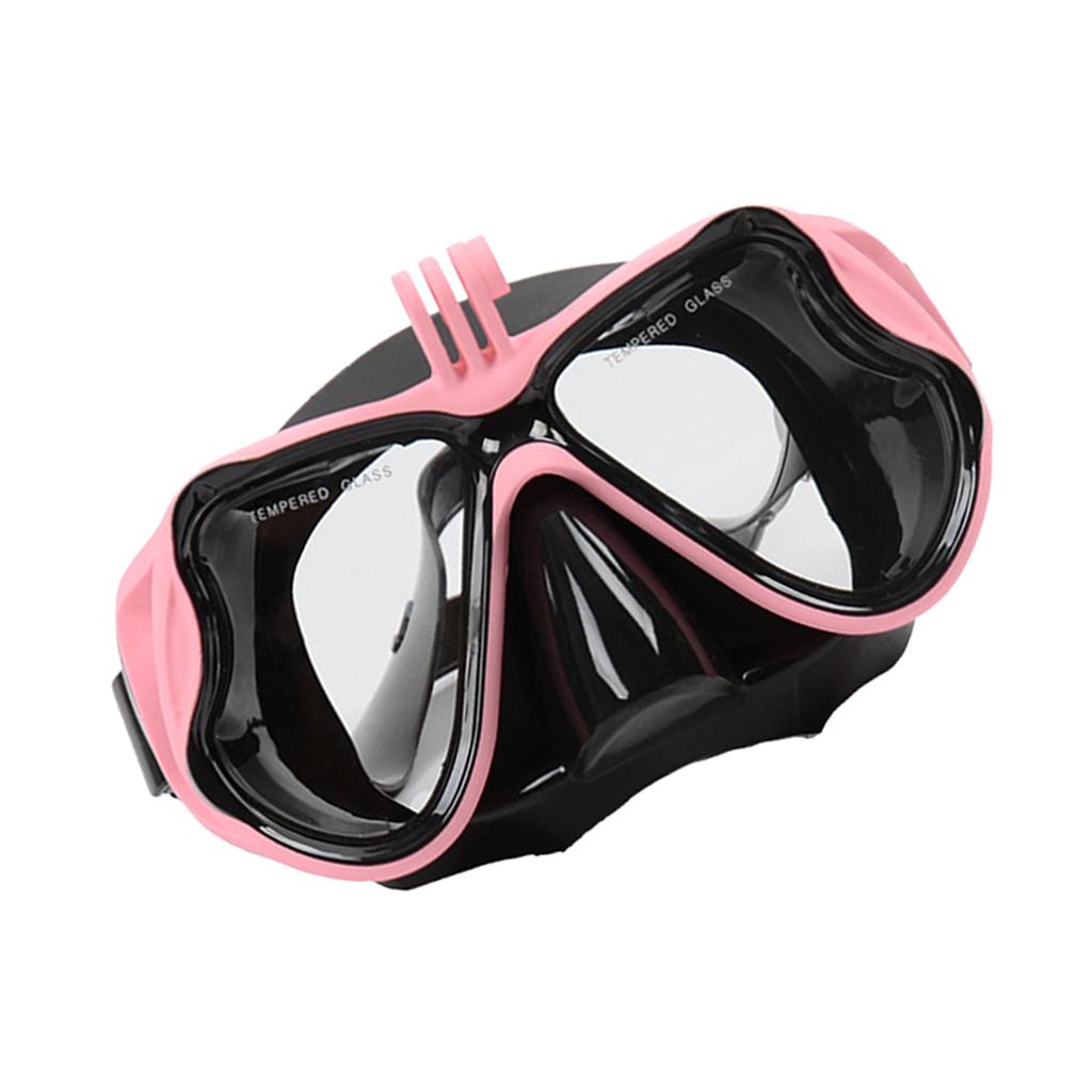 Adult Scuba Diving Mask Tempered Glasses Snorkeling Anti-Fog Goggles Pink