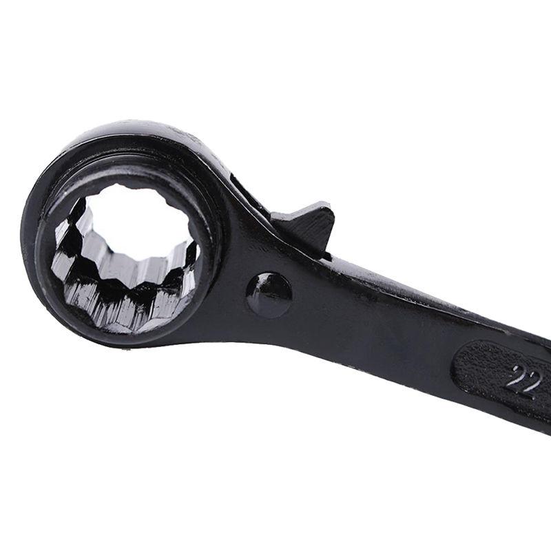 2x/set Hexagon Scaffold Podger Ratchet Spanner Ratcheting Socket Wrench-BLK