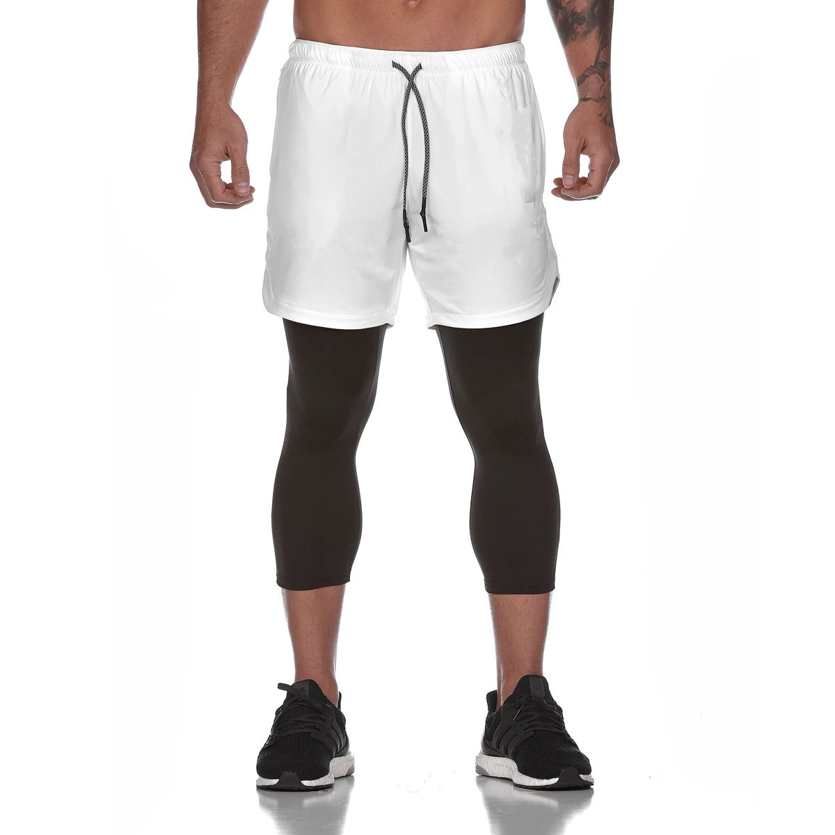 Quần Tập Gym Nam 2 Lớp Kết Hợp Legging Chuyên Nghiệp - Quần Bóng Rổ - Quần Thể Thao Nam Szone Sq517 - Trắng - M