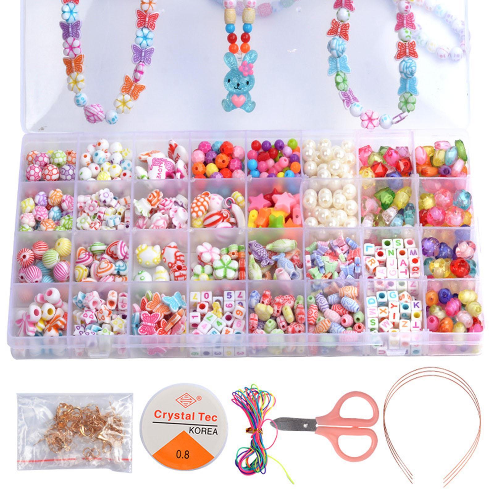 Acrylic Seed Beads Kit, Colorful Beading Supplies Number Beads Mini Pony Beads Kit for Bracelet Beads DIY Jewelry Making Birthday Beading