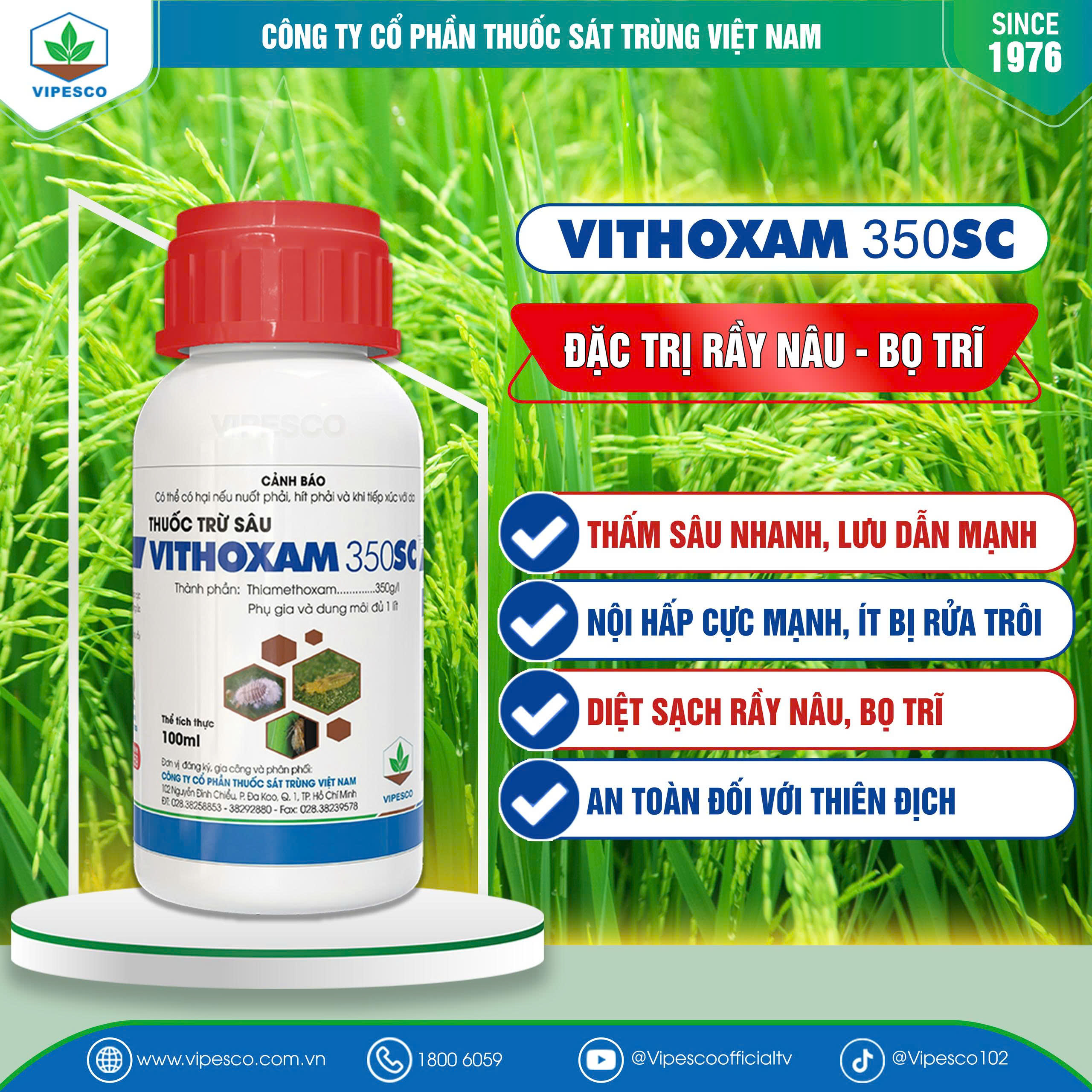 VITHOXAM 350SC-100CC PET - ĐẶC TRỊ RẦY NÂU