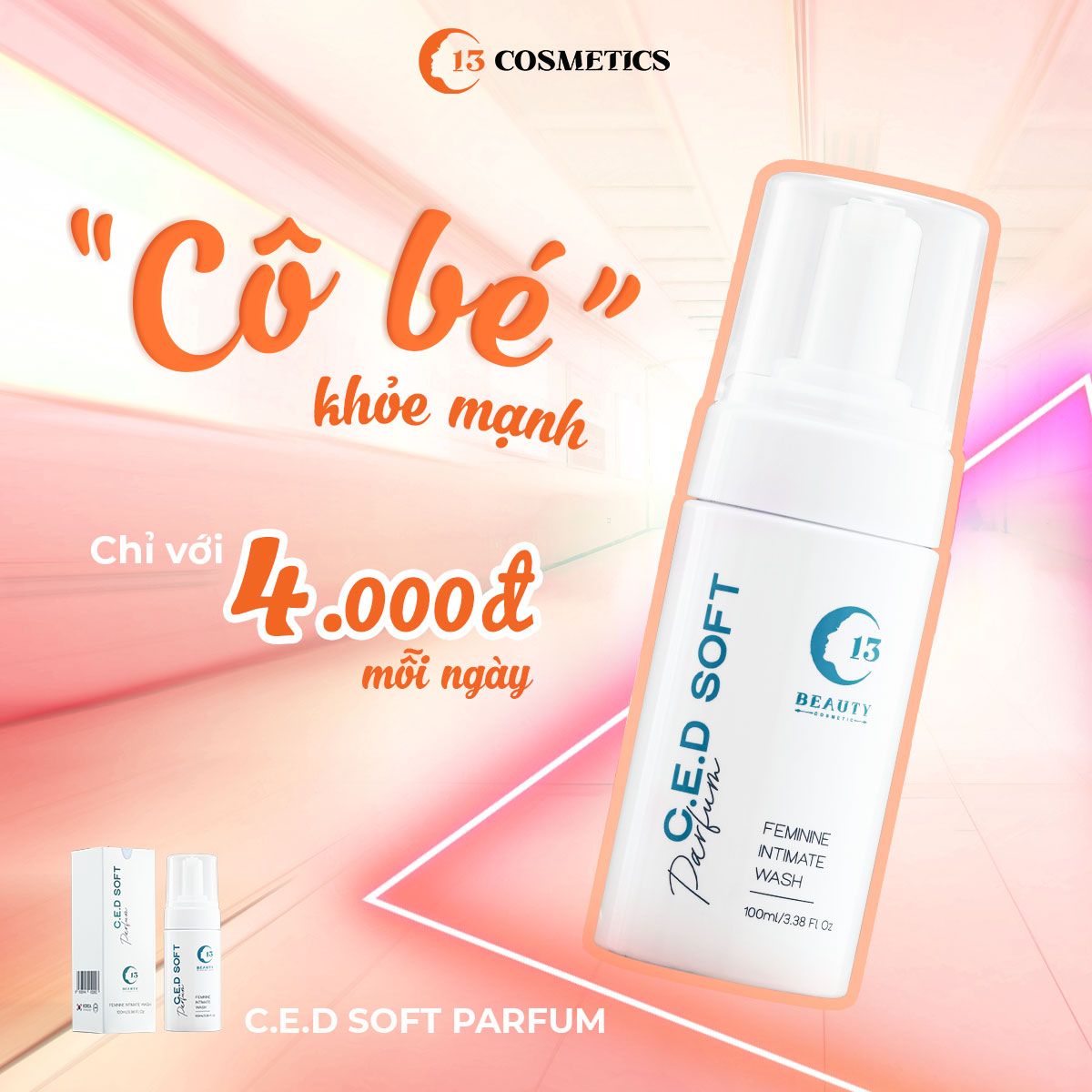 Combo Dung Dịch Vệ Sinh Dạng Bọt và Xịt Khử Mùi Thơm Mát, Lành Tính Diu Nhẹ C13 Cosmetics Thu Trang