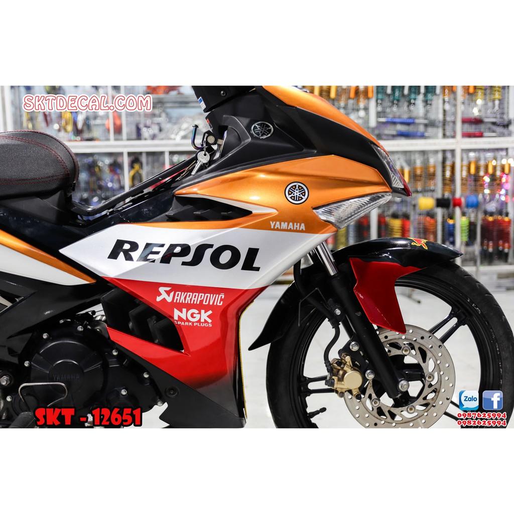 tem trùm dành cho exciter 150 cam bạc repsol candy cao cấp