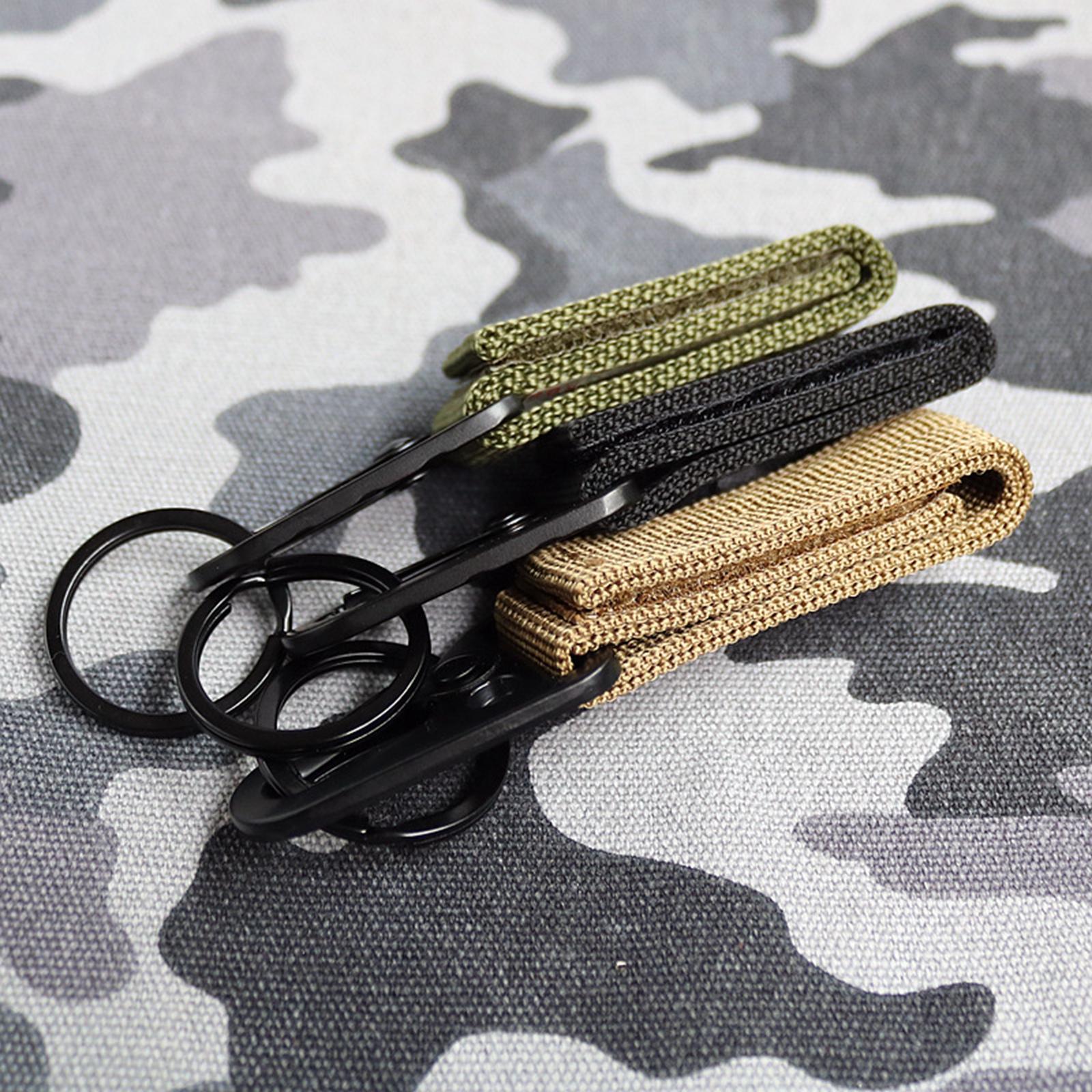 Nylon Webbing Buckle Hanging Belt Key Hook for Outdoor Activities Climbing Black