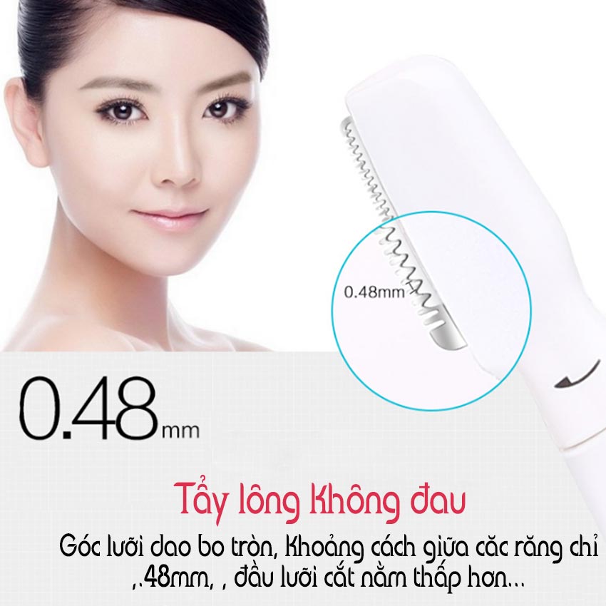 Máy cạo tẩy lông 2 đầu KEMEI KM-8188 chuyên dụng dùng để cạo lông toàn thân,tay, chân, mặt, nách, bikini, tỉa chân mày an toàn