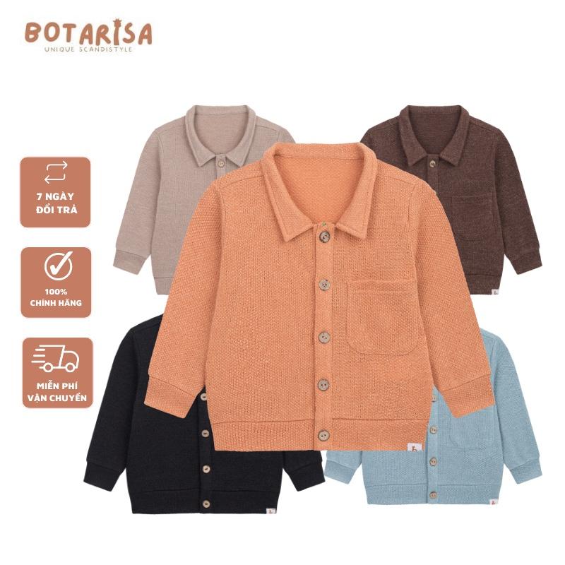 Áo khoác cardigan cho bé trai bé gái cổ đức Botarisa đồ dài tay thiết kế mở cúc chất len xốp hàn quốc cao cấp