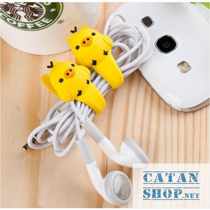 Bộ 2 Dây quấn thu gọn tai nghe,cáp sạc dễ thương, dây cột dây điện silicone siêu cute GD321-CotDDCute