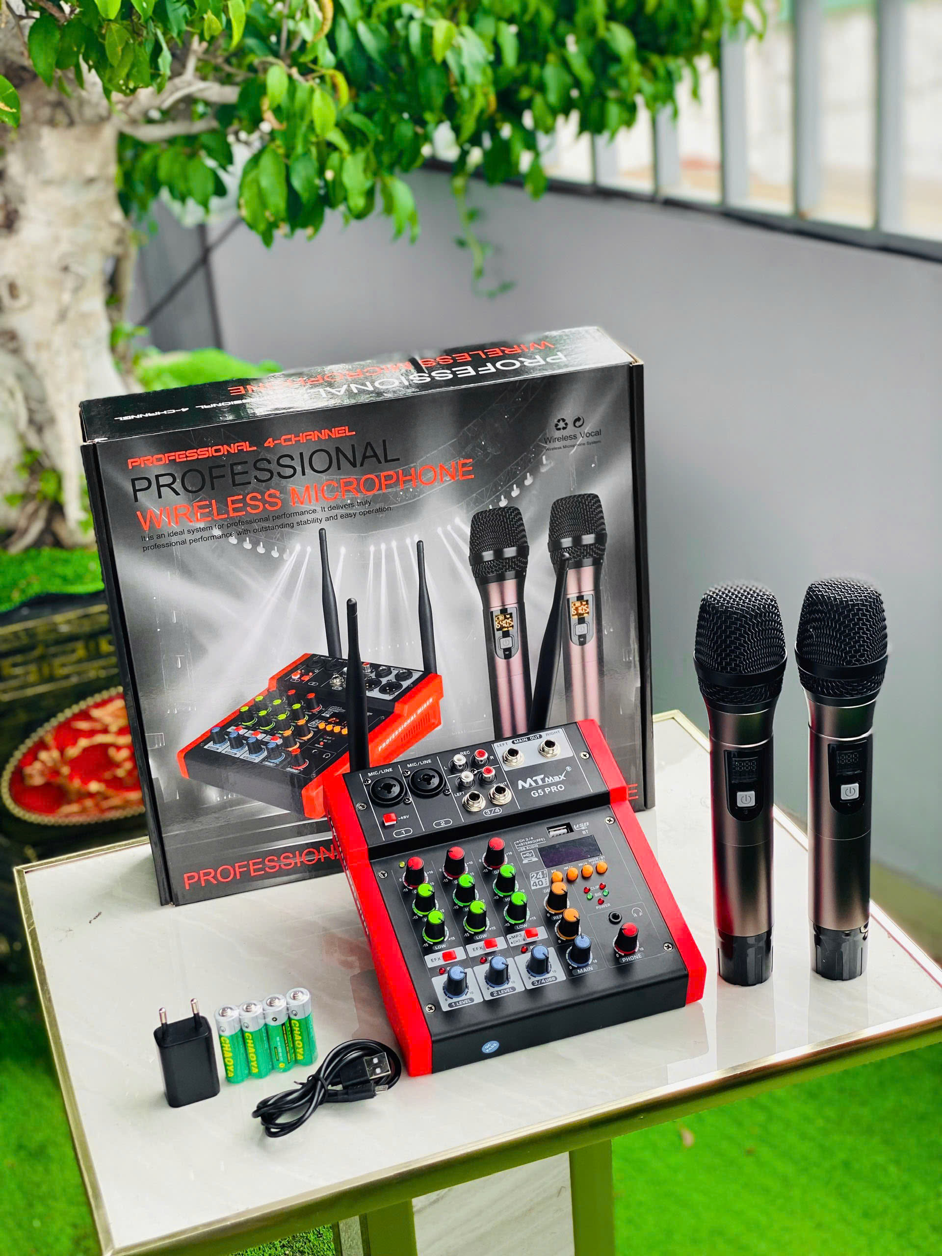 [Tặng dây hoa sen] Mixer G5 Pro Nâng cấp dàn karaoke, Loa hãng, Loa kéo, Amply, livestrem thu âm hát karaoke nghe nhạc chuyên nghiệp hàng nhập khẩu