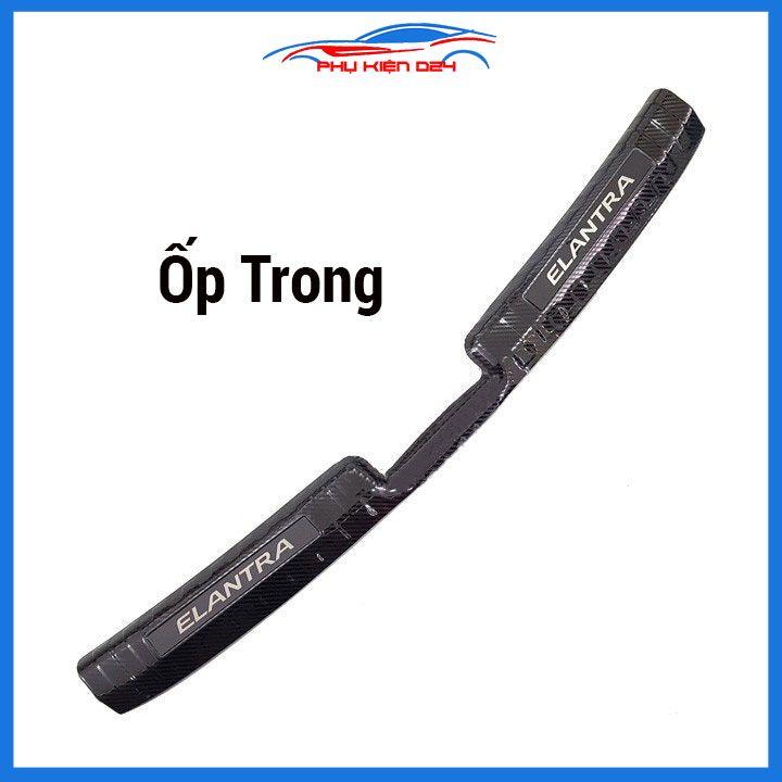 Ốp chống trầy cốp trong ngoài Hyundai Elantra 2023-2024 vân cacbon chống trầy xước, trang trí xe hơi