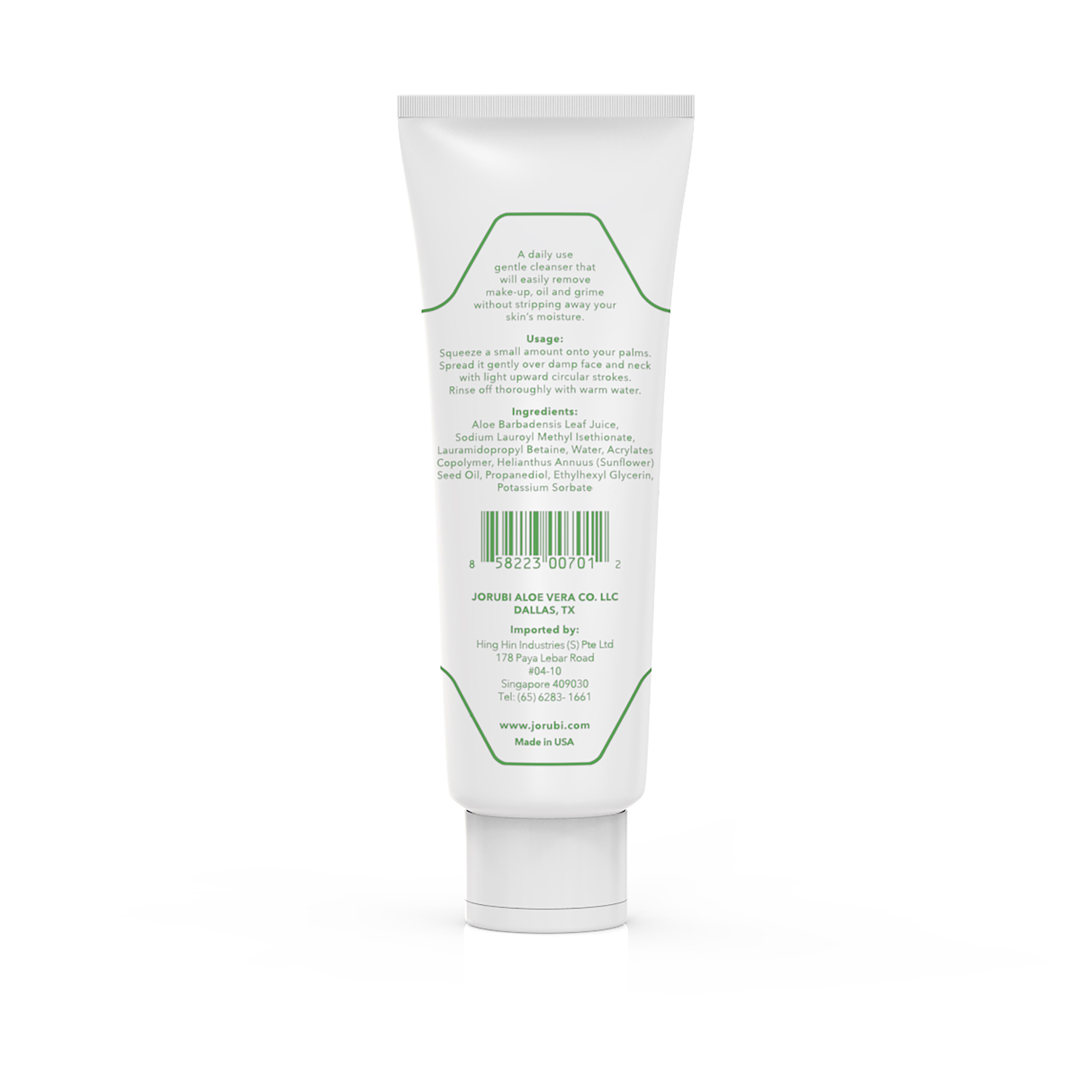 Combo 1 sữa rửa mặt nha đam + 1 kem chống muỗi nha đam sản xuất tại Mỹ Jorubi cleanser 100ml + insect repellent 50g