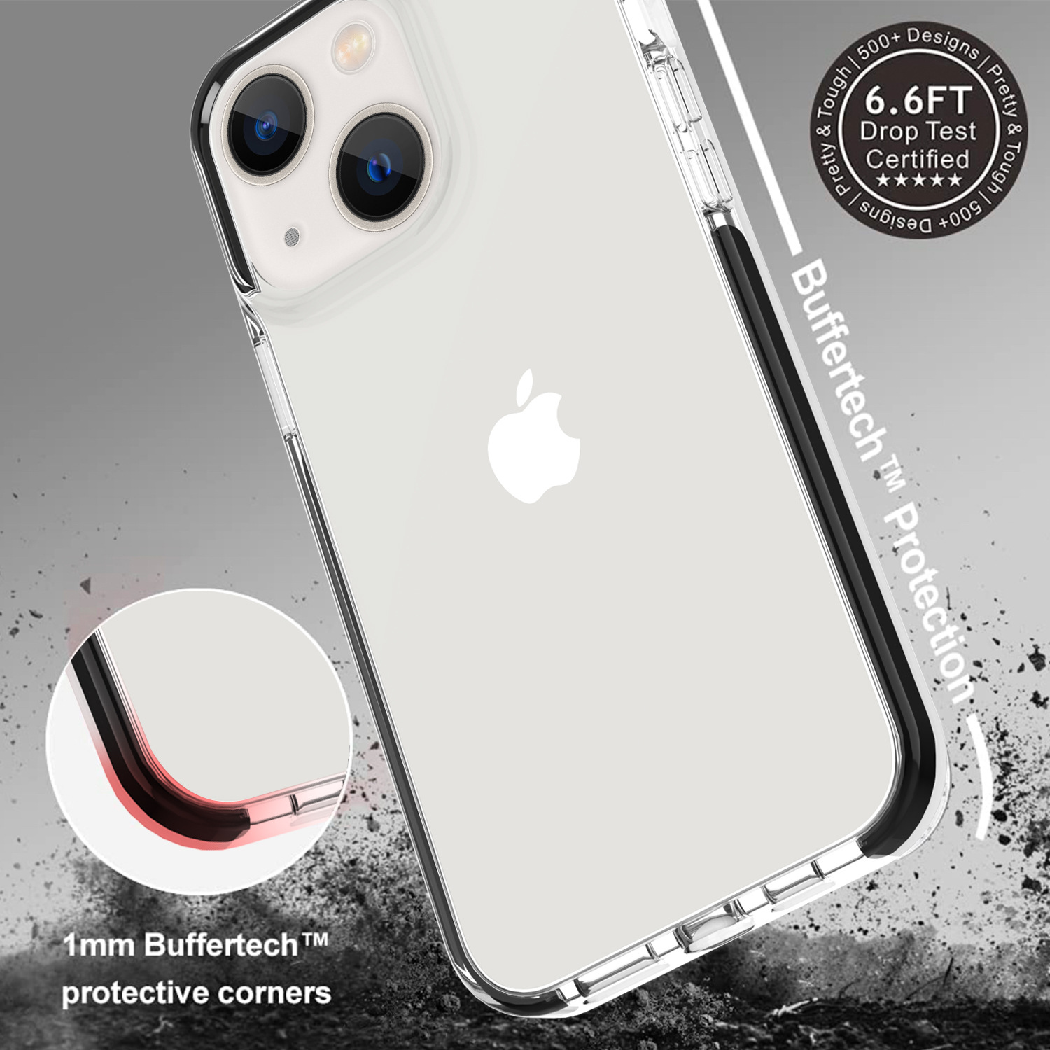 Ốp Lưng TPU Trong Suốt Viền Đen Cho iPhone 14 / 14 Plus / 14 Pro / 14 Pro Max
