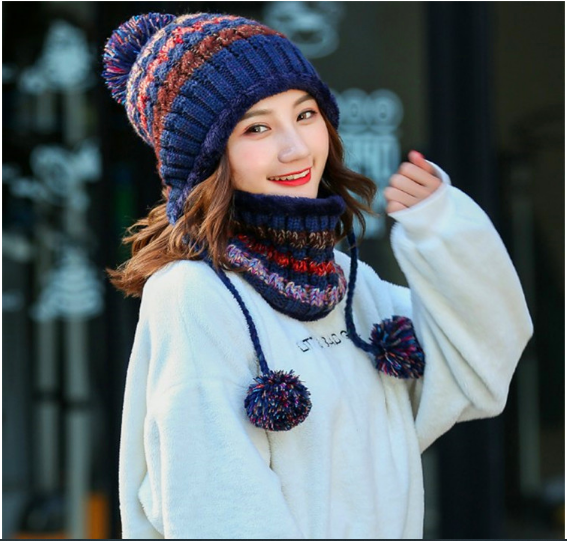 Bộ khăn nón len khăn ống nữ cao cấp