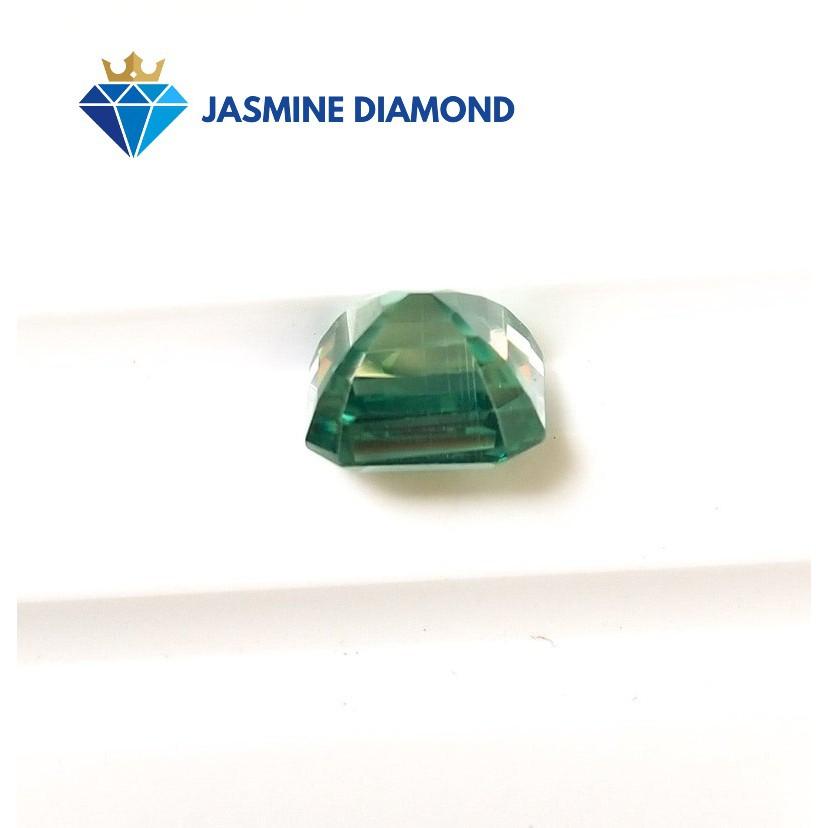 Kim cương nhân tạo Mỹ Moissanite giác cắt Asscher màu xanh lá