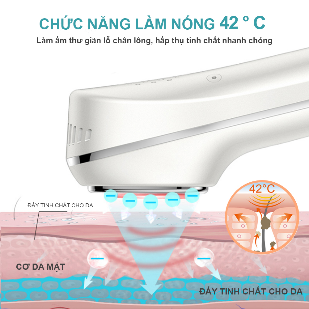 Máy đẩy tinh chất nóng lạnh sóng âm trẻ hóa da cao cấp tiêu chuẩn Châu Âu