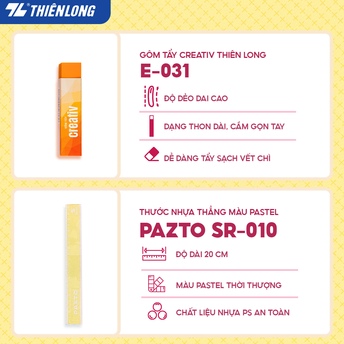Combo dụng cụ học tập thể hiện cá tính - Tone Vàng cam rực rỡ - 08 món