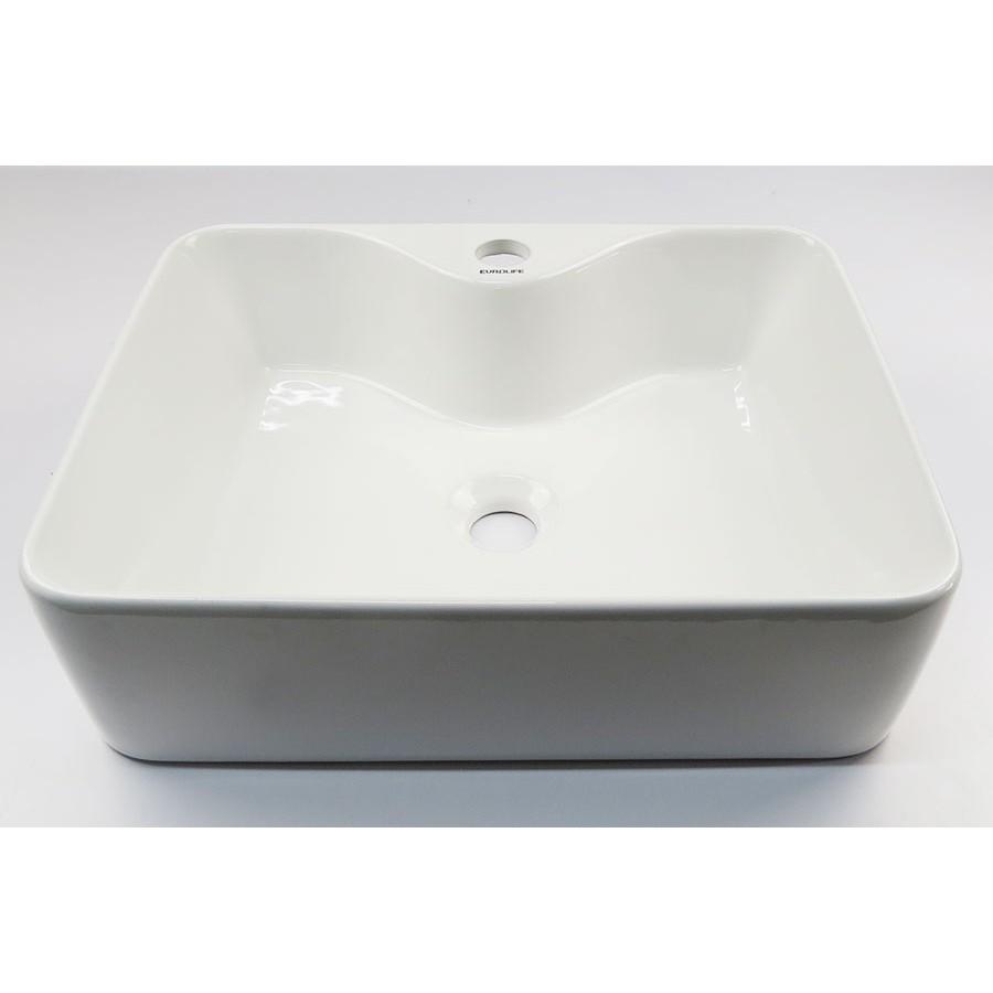 Chậu Lavabo sứ vuông dương bàn, men Nano tuyết sáng bóng Eurolife EL-LVB04 (Trắng)