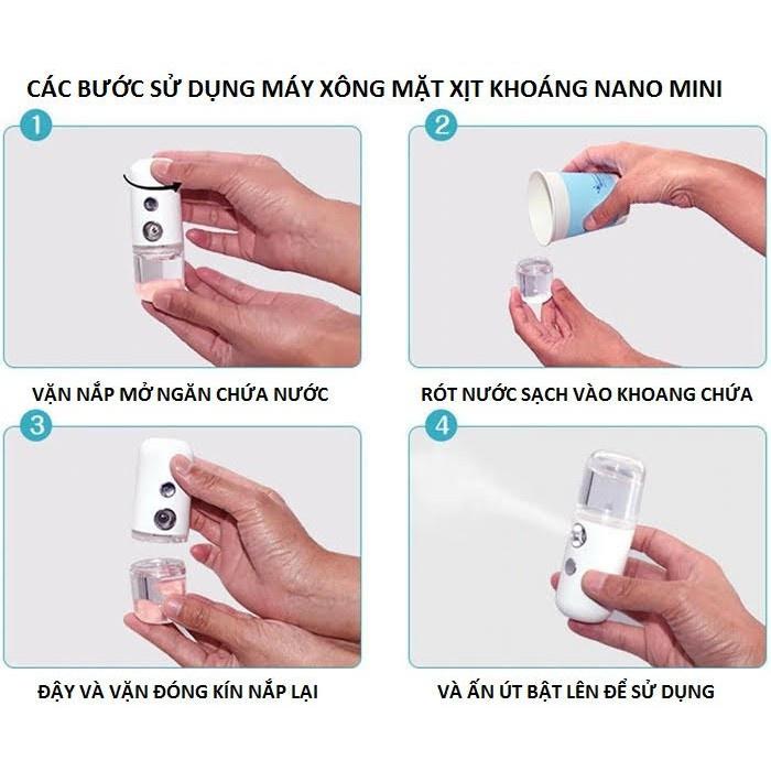 Máy Xịt Khoáng Phun Sương Tạo Ẩm Nano Mini Cầm Tay Chăm Sóc Da