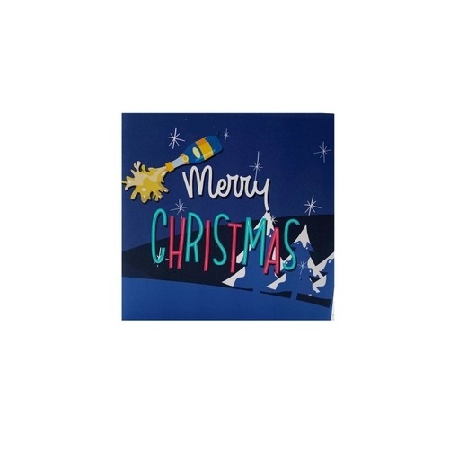 X34 -  THIỆP NOEL 3D ÔNG GIÀ NOEL TRƯỢT TUYẾT – MERRY CHRISTMAS