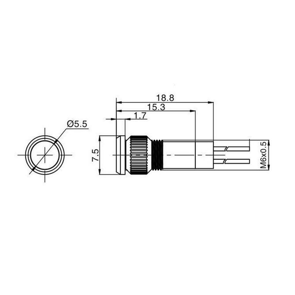 2x 6mm 12V Signal Power Supply LED