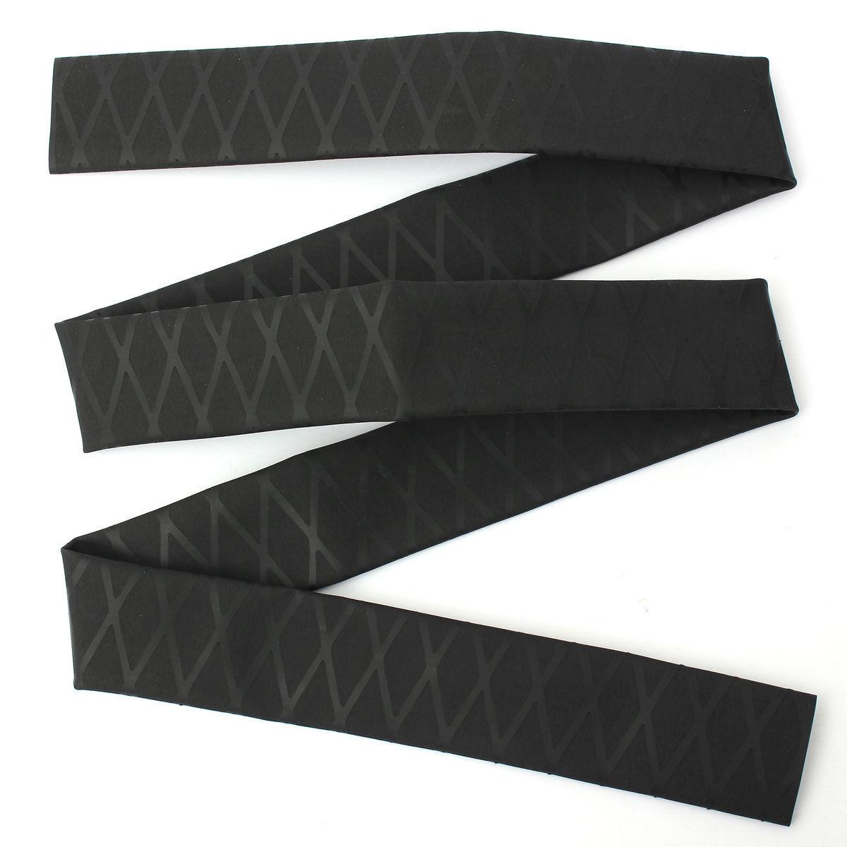 2Pcs Non Slip  Shrink Tubing Textured Grip Fishing Rod Black 1mx0.25cm