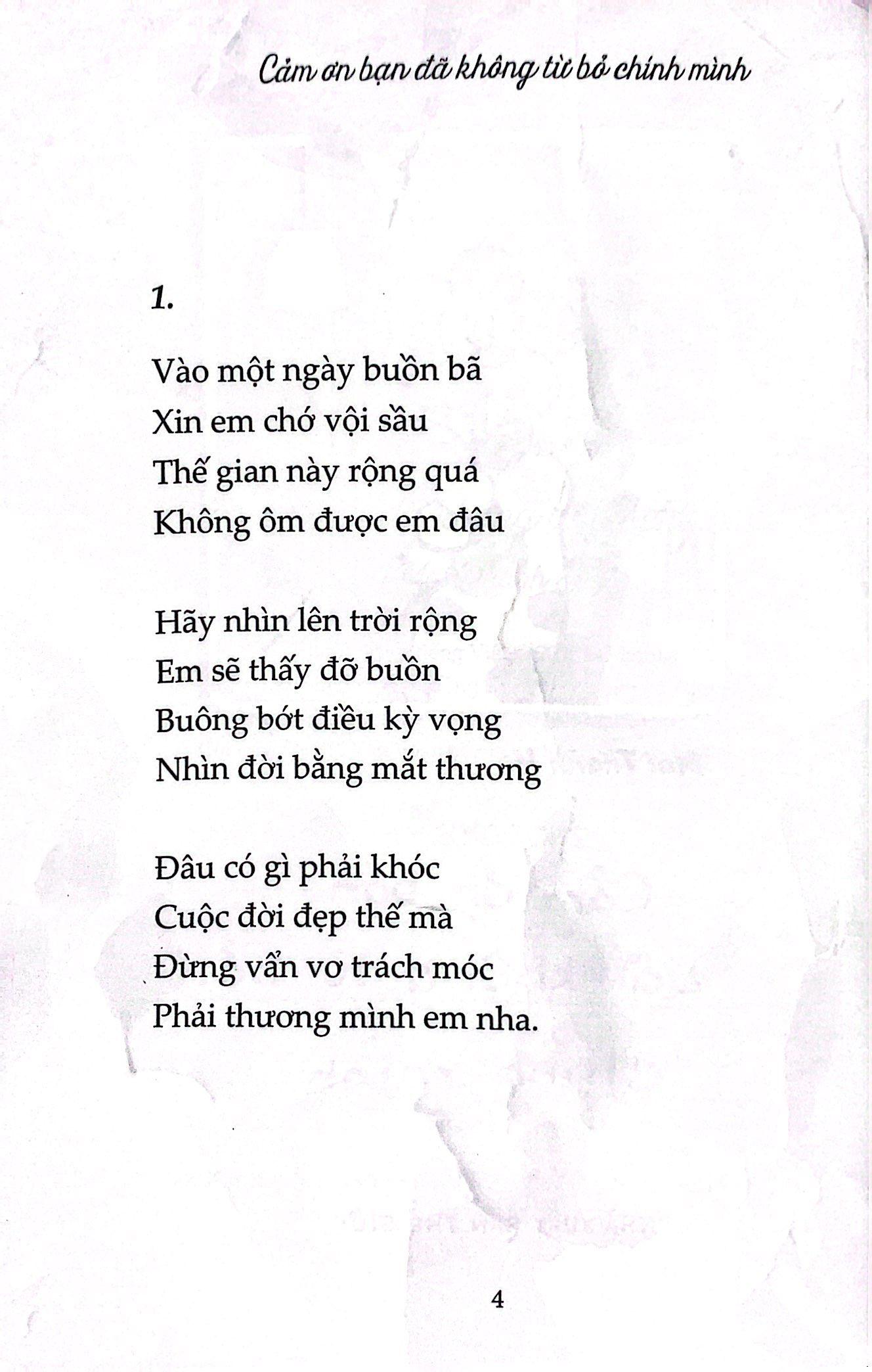 Cảm Ơn Bạn Đã Không Từ Bỏ Chính Mình