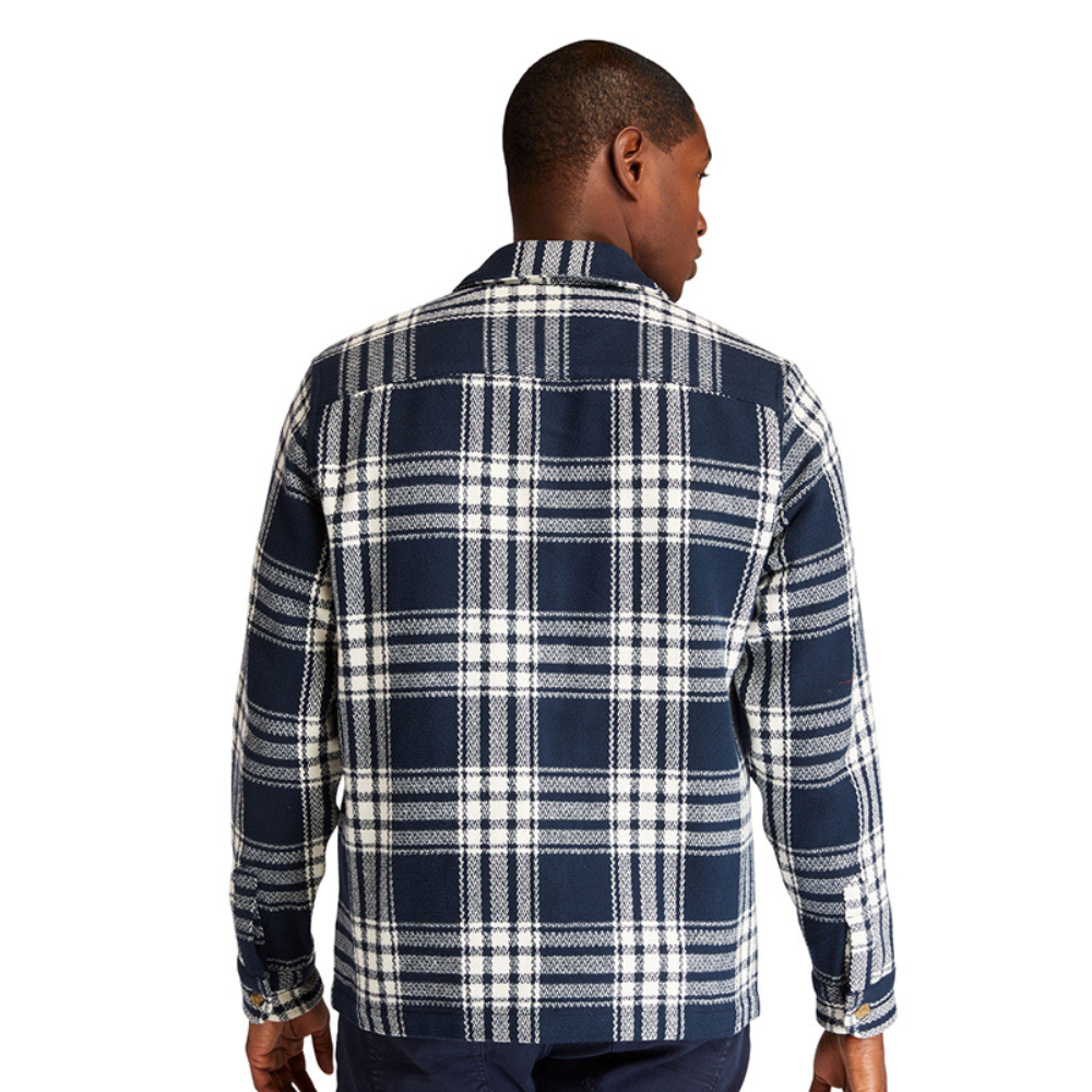 Original Áo Khoác Nam Timberland LS Heavy Harringbone Plaid Overshirt Dark Sapphire YD TB0A44G21T