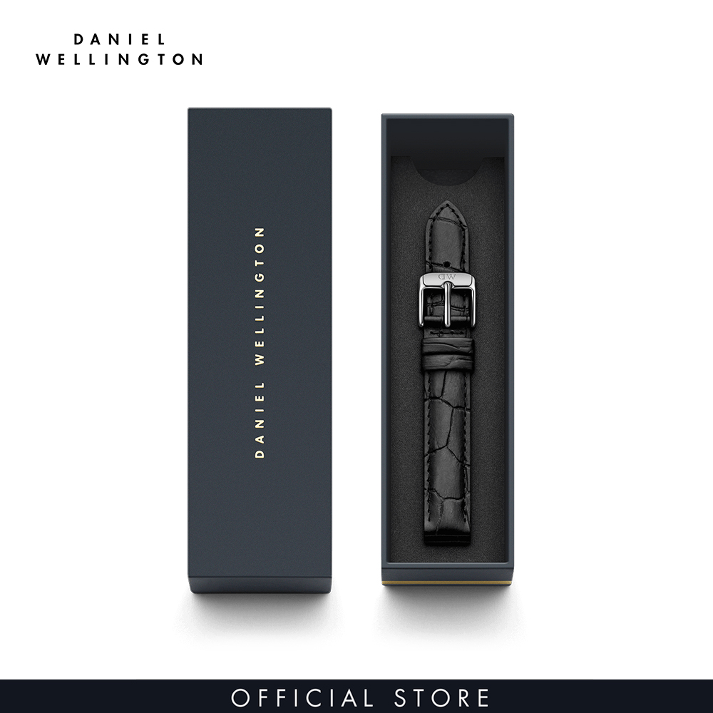 Dây da đồng hồ Daniel Wellington 14mm khóa màu bạc - Cho đồng hồ Petite 32mm - DW00200151