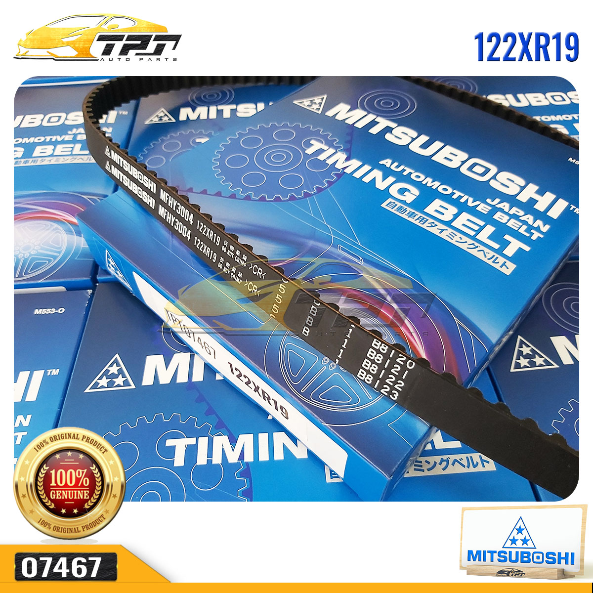 Dây Curoa Cam / Dây Đai Răng Hyundai SONATA II 122XR19 - 122RU19 MITSUBOSHI - Japan