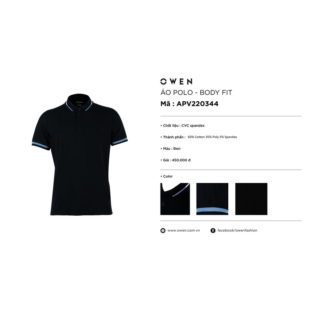 OWEN - Áo polo nam Owen màu đen 220344 - Áo thun ngắn tay có cổ nam