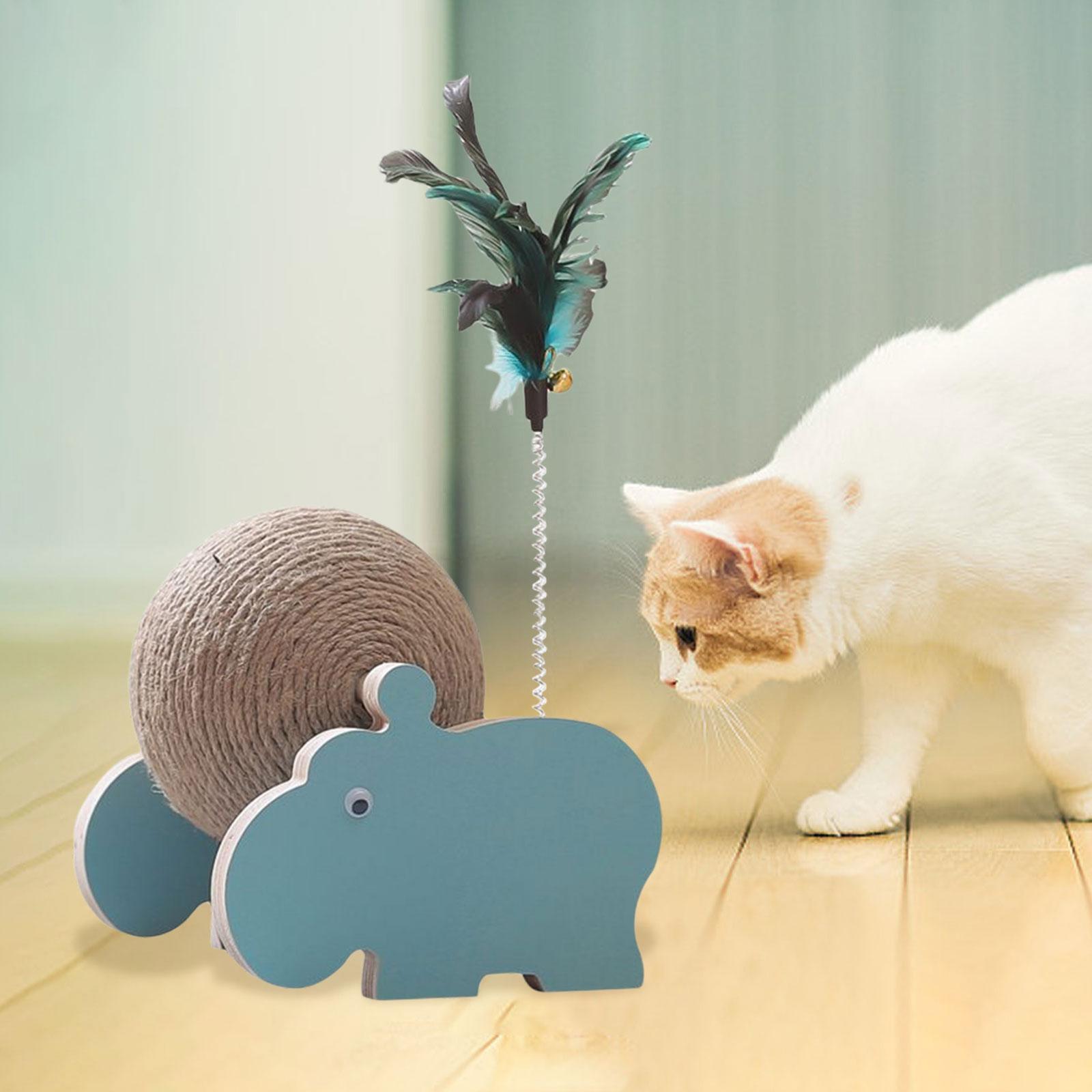 2Pcs Cat Scratching Ball Scratcher Toy Interactive Exercise Wooden Cats