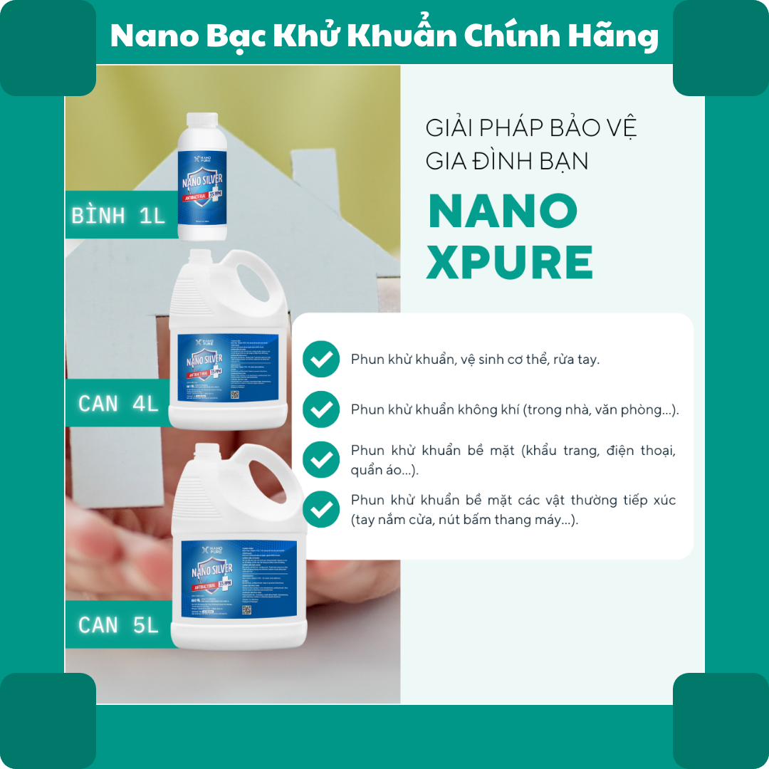 Dung dịch Nano Xpure Nano Silver 35ppm 5L