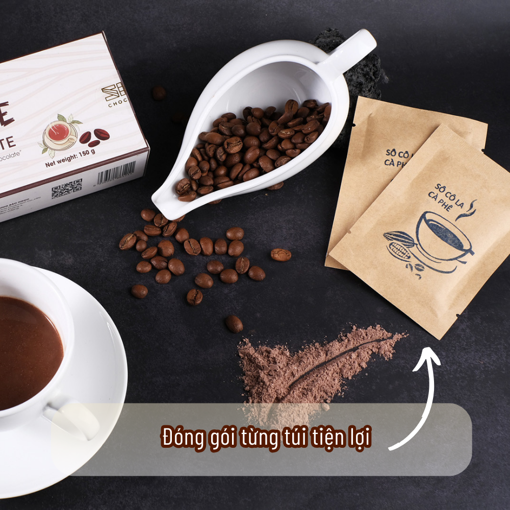 Socola bột Cà phê - Hộp 150g - SHE Chocolate. Hương vị đậm đà, thơm ngon tăng sự tỉnh táo. Hương vị đậm đà, bổ sung năng lượng, tốt cho sức khỏe. Quà tặng người thân, dịp lễ