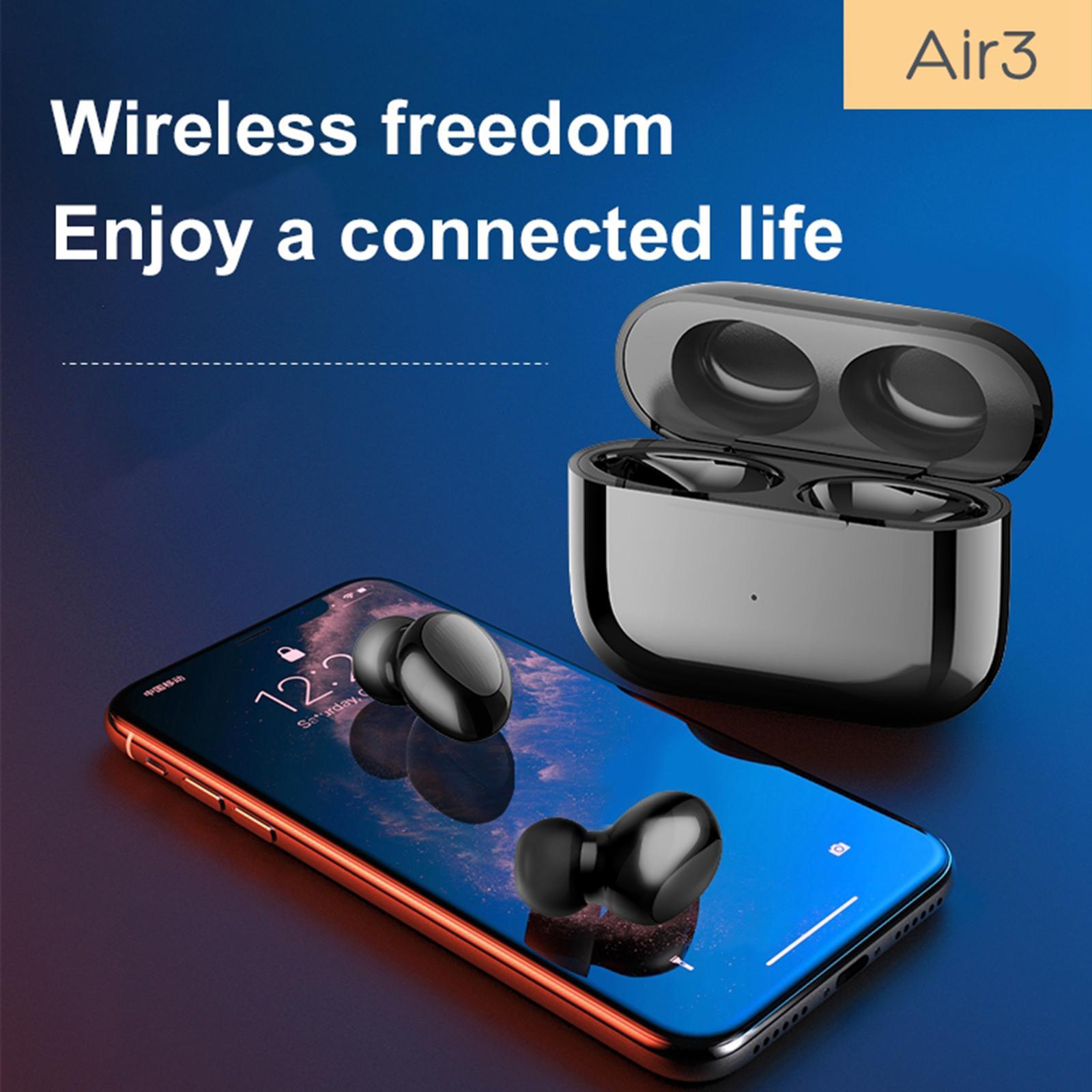Bluetooth Headset Stereo Headphone Touch Earpiece Universal Earbuds Black