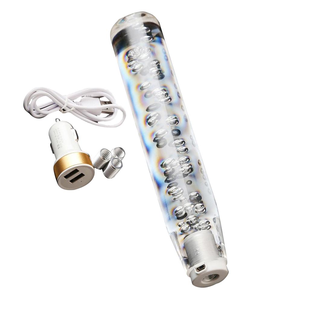 250MM Universal Vehicle Crystal LED 7-Color LIGHT Shifter Shift Knob Gear